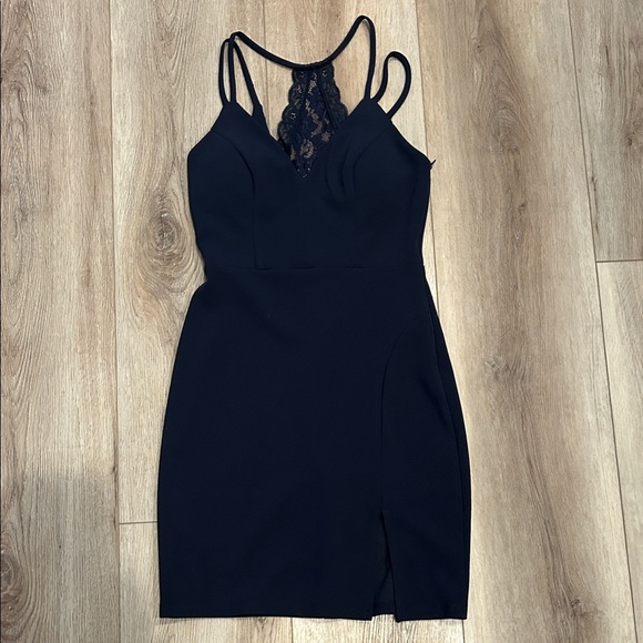 Sequin Hearts Dresses & Skirts - Sequin Hearts Navy Lace Mini Dress size 7